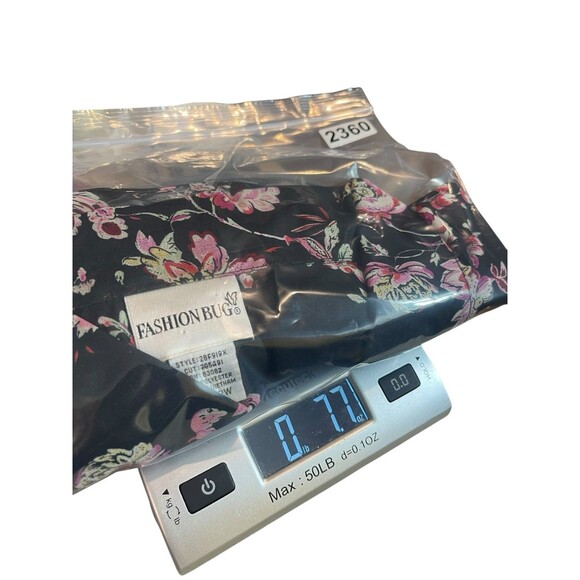 VTG Fashion Bug 30/32W Floral Blouse Black Pink Sheer Button Front Plus Size 4X - Picture 13 of 14